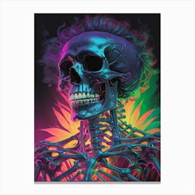 Neon Iridescent Skull Painting (15) Canvas Print