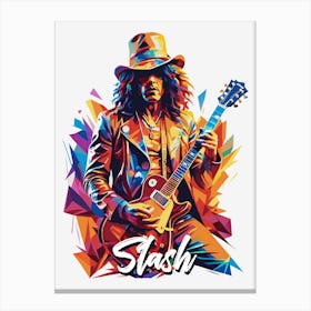 Gnr Slash 02 Portrait Music Icon Style WPAP Pop Art Canvas Print