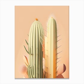 Ladyfinger Cactus Neutral Abstract 1 Canvas Print
