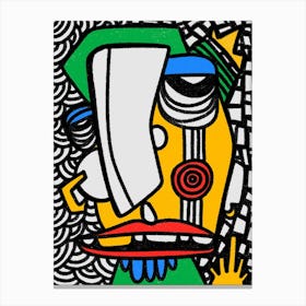 Cubism Art Face 2 Canvas Print