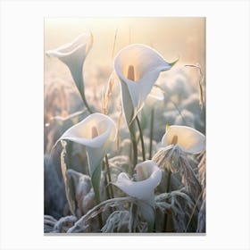 Frosty Botanical Calla Lily 3 Canvas Print