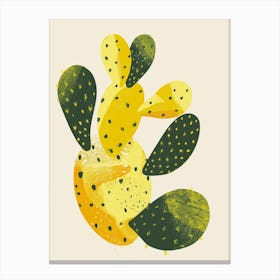 Lemon Ball Cactus Minimalist Abstract Illustration 4 Canvas Print