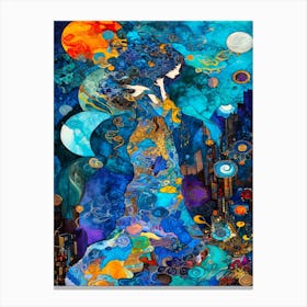 Wonder Art - Thoughts In Blue Canvas Print
