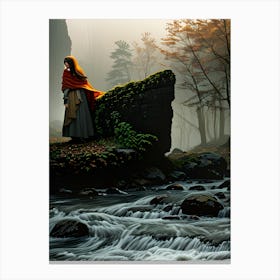 Little Girl In The Forest Canvas Print