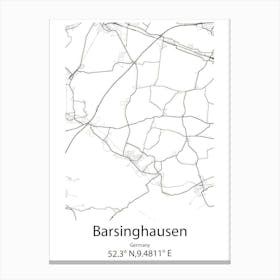 Barsinghausen,Germany Minimalist Map Canvas Print