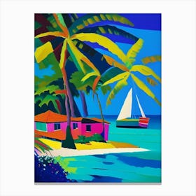 Ambergris Caye Belize Colourful Painting Tropical Destination Canvas Print