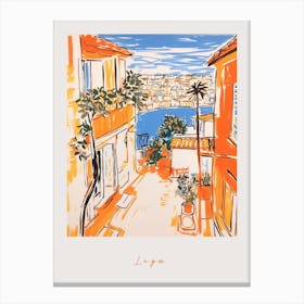 Lagos Portugal Orange Drawing Poster Canvas Print