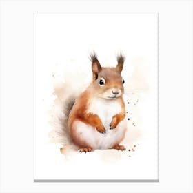 Baby Squirrel Watercolour Nursery 1 Canvas Print