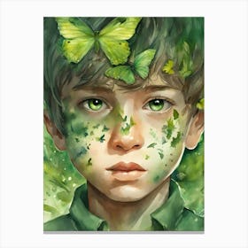Boy with Butterflies Canvas Print