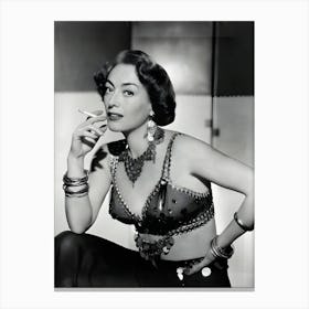 Joan Crawford Smoking A Cigarette Canvas Print