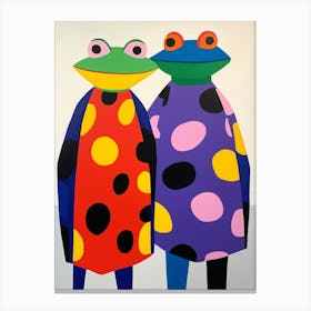 Colourful Kids Animal Art Frogs Canvas Print