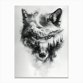 Wolf In The Forest 22 Canvas Print