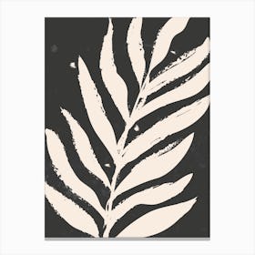 Black And White Leaf Print 1 Canvas Print