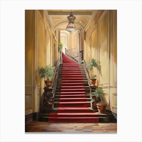 Red Carpet Stairway art print Canvas Print