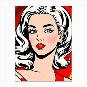 Comic Strip Queen: The Vibrant Face of Pop Art Pop Art Canvas Print