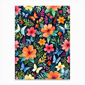 Floral Seamless Pattern 5 Canvas Print