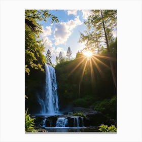 Waterfall In The Forest 6 Canvas Print