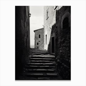Volterra, Italy,  Black And White Analogue Photography  3 Canvas Print
