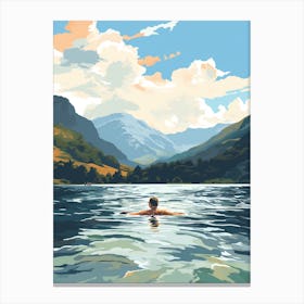 Wild Swimming At Lake District Cumbria Canvas Print