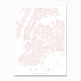 New York New York Light Pink Minimal Street Map Canvas Print