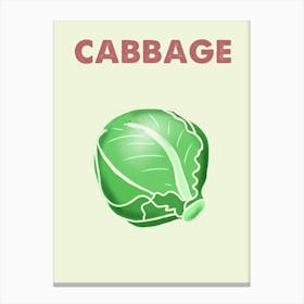 Cabbage, Condiment, Kitchen, Cartoon, Art, Style, Minimal, Wall Print Canvas Print