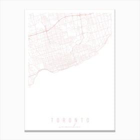 Toronto Canada Light Pink Minimal Street Map Canvas Print