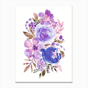 Summery Bouquet Blue Purple Canvas Print