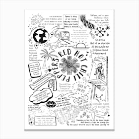 Red Hot Chili Peppers Doodle Lyrics Canvas Print