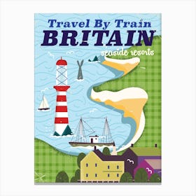 Travel By Train Britain Canvas Print