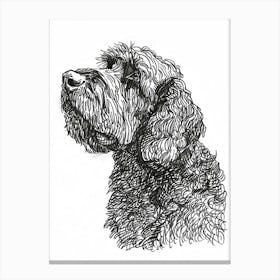 Labradoodle Dog Line Sketch 1 Canvas Print