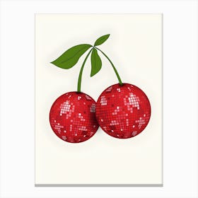 Cherries On A White Background Canvas Print