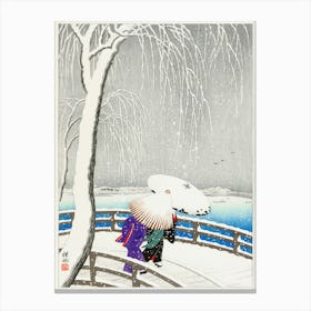 Two Women In The Snow On Yanagi Bridge (1927), Ohara Koson Canvas Print