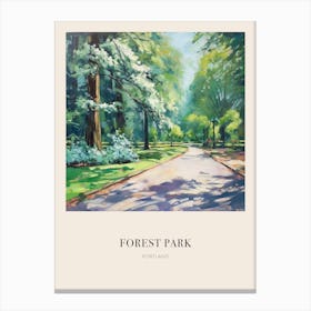 Forest Park Portland United States Vintage Cezanne Inspired Poster Canvas Print
