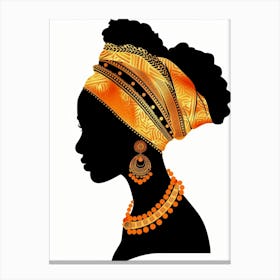 Silhouette Of African Woman 32 Canvas Print