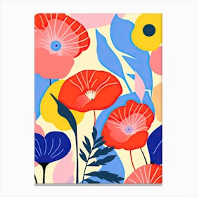 Whimsical Flower Ballet; Inspired By Henri Matisse Colorful Flower Market Canvas Print