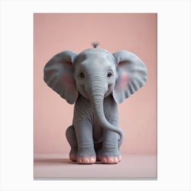 Cute Baby Elephant Nursery Ilustration (19) Canvas Print
