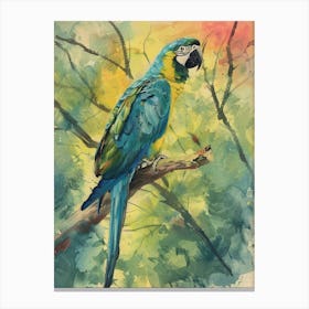 Parrot Pastel Watercolour 1 Canvas Print