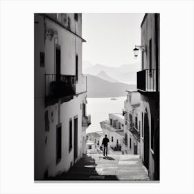 Amalfi, Italy, Mediterranean Black And White Photography Analogue 4 Canvas Print