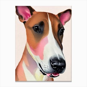Miniature Bull Terrier 2 Watercolour dog Canvas Print