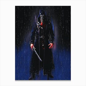 Corvo Attano Dishonored With Leather Trench Coat Canvas Print