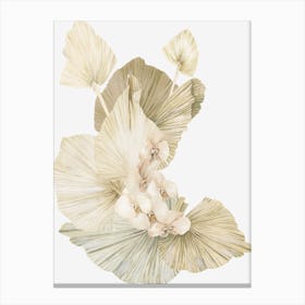 White Ginkgo Leaves Canvas Print