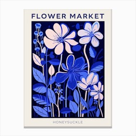 Blue Flower Market Poster Honeysuckle 1 Canvas Print