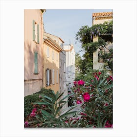 Pastel Houses in Saint-Tropez Canvas Print