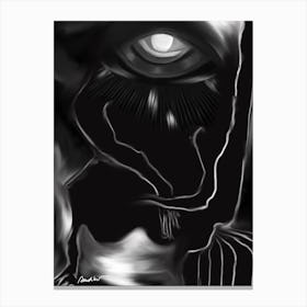 Black Figure With An Hope Eye Going To Heaven while making love Canvas Print
