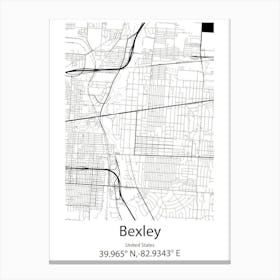 Bexley,United States Minimalist Map Canvas Print