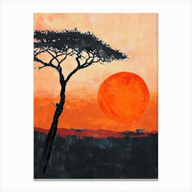 Sunset In The Savannah, Africa 2 Canvas Print