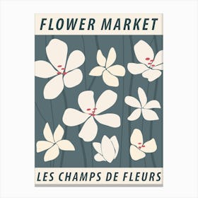 Flower market, Floral art, Abstract retro print Canvas Print