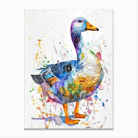 Goose Colourful Watercolour 2 Canvas Print
