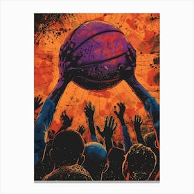 Basketball Game, Vibrant, Pop Art Canvas Print