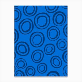 Abstract Blue Circles Canvas Print
